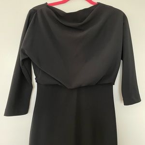 Badgley Mischka Black cowl neck midi dress